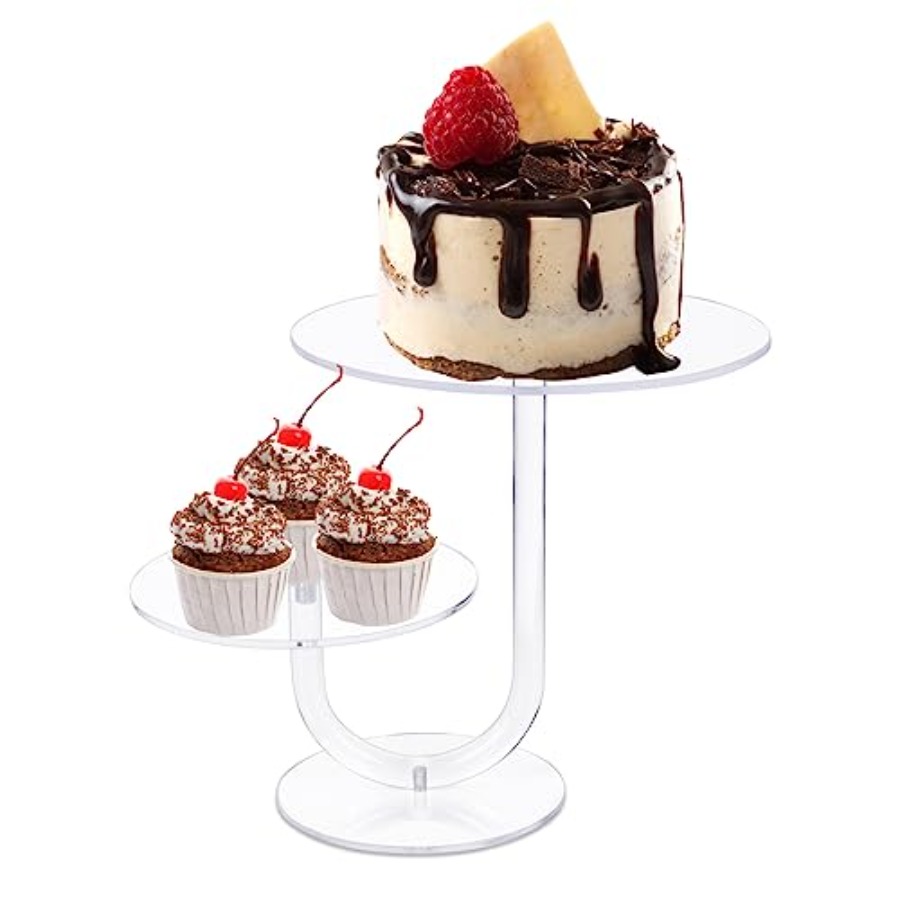 Cupcake Stand Tier - Двухуровневая прозрачная подставка для торта из