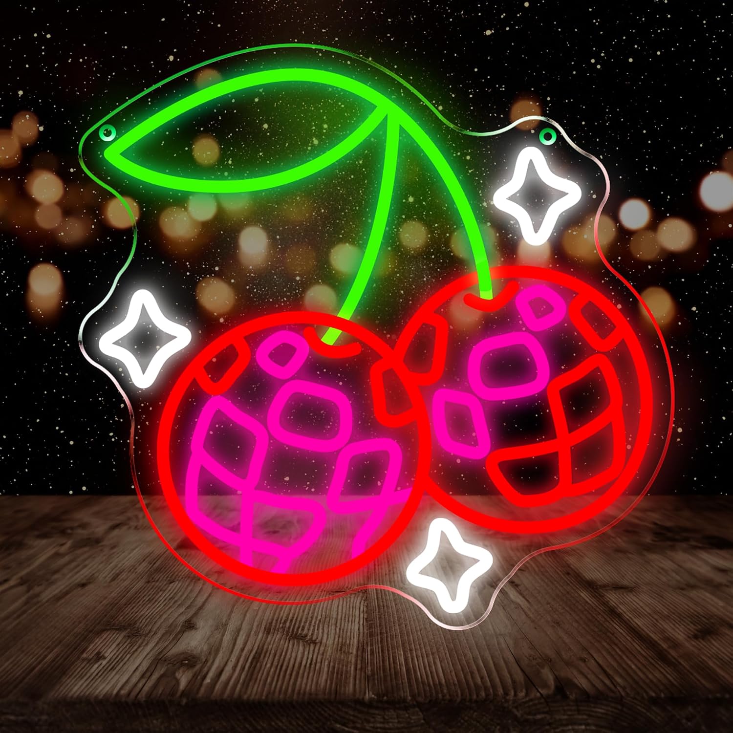Neon Sign Party - Неоновая вывеска «Диско-шар с вишнями» на