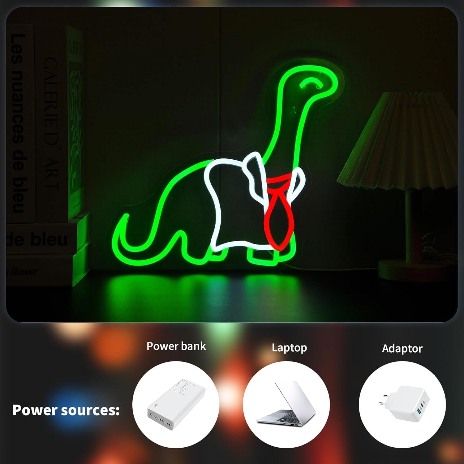 Неоновая вывеска в виде диноза – обзор и цена Neon Sign Party