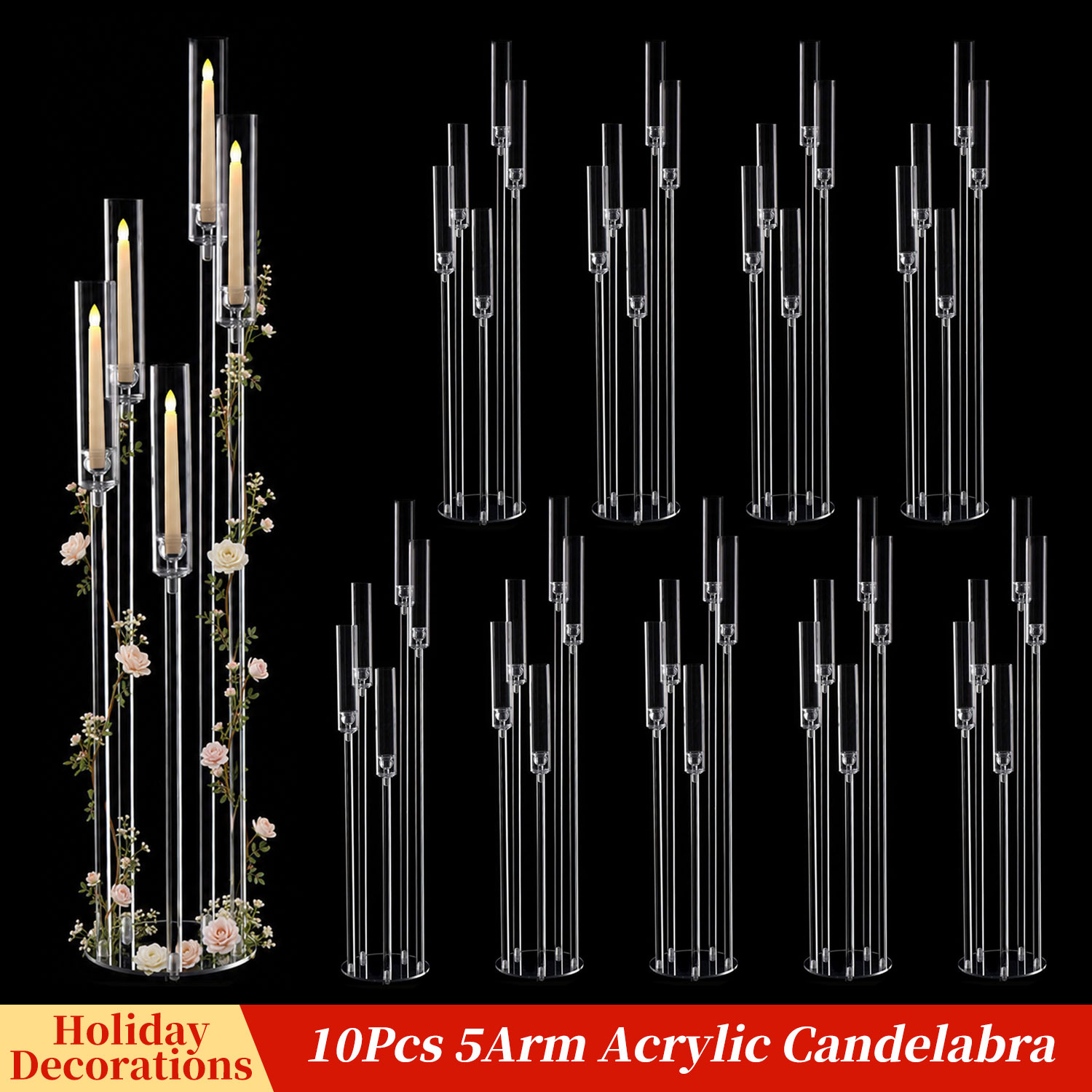 Акриловый канделябр с 5 рожкам – обзор и цена Centerpiece Stick