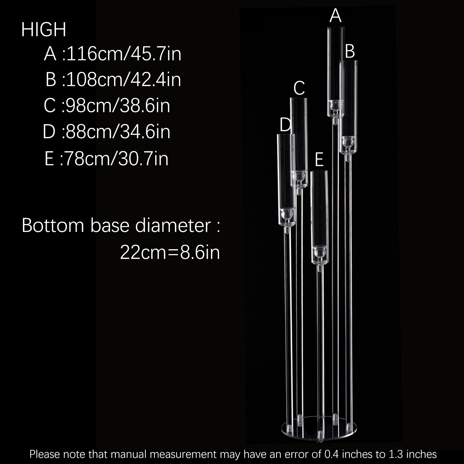 Акриловый канделябр с 5 рожкам – обзор и цена Centerpiece Stick